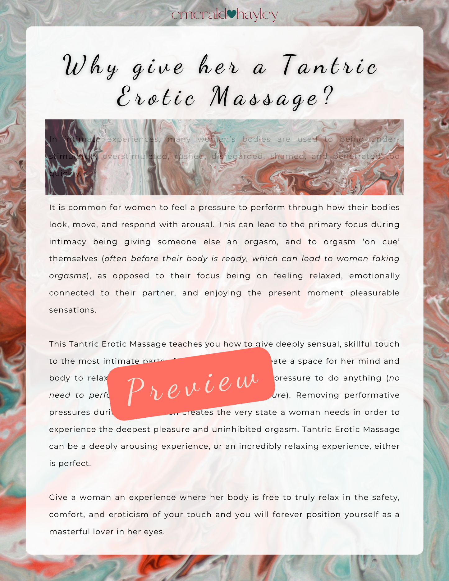 Erotic Female Massage Digital Guide